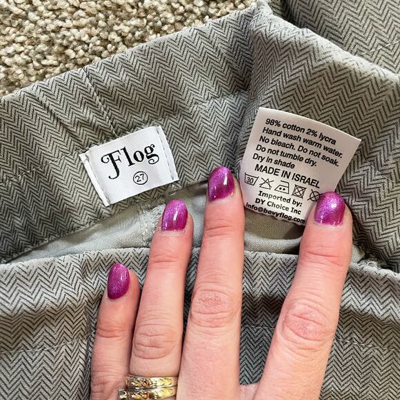 Bevy Flog Flog Herringbone Gray Drawstring Pants Size 27 - Picture 3 of 8